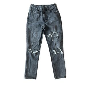 PacSun Women’s Distressed Busted Grey High Rise Mom Jeans, Size 23